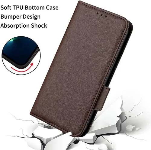 Vista 4 de Compatible with Xiaomi Poco X3 NFC Case,PU Leather Kickstand with Card Holders,Compatible with Xiaomi Poco X3 Pro/Poco X3 Flip Magnetic Closure