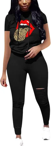 Vista 2 de Nimsruc - Conjunto de dos piezas para mujer, sudadera de manga larga, sudadera casual