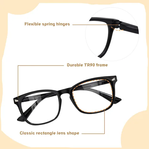 Vista 6 de Gafas de luz azul para niños y niñas, paquete de 2 lentes de luz azul para adolescentes y niños, anteojos falsos, anteojos para niños pequeños, de 6