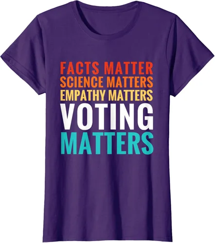 Vista 12 de Facts Matter Science Matters Voting Matters - Camiseta demócrata liberal, Negro, S