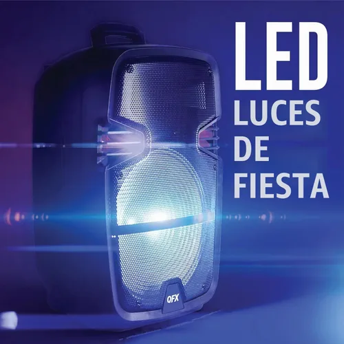 Vista 9 de QFX PBX-616SM - Altavoz recargable Bluetooth de 15 pulgadas con luces LED