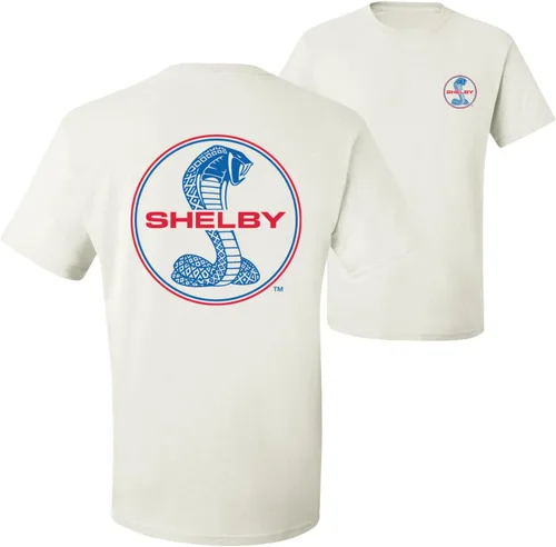Vista 3 de Shelby Cobra USA Logo Emblem Powered by Ford Motors Cars and Trucks Front and Back Camiseta gráfica para hombre