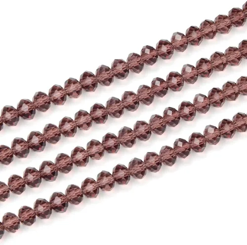 Vista 14 de 500 piezas de cuentas de cristal checo facetadas rondelle de 4 mm, pequeñas y diminutas, espaciadoras a granel, color amatista púrpura para hacer