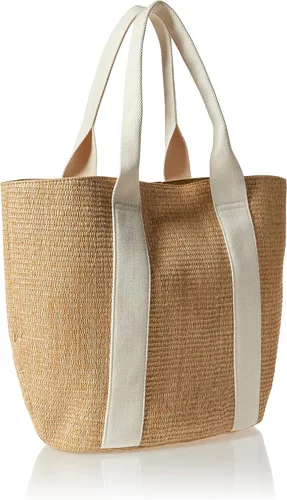 Vista 2 de The Drop Tracy Large Canvas Detail Straw Tote