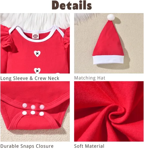 Vista 4 de Aalizzwell Trajes de Navidad para bebés y niñas