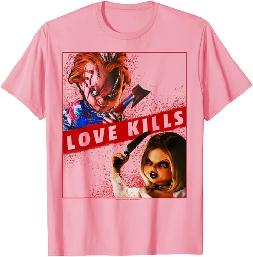 Vista 41 de Child's Play Chucky and Tiffany Love Kills T-Shirt Asphalt Grey