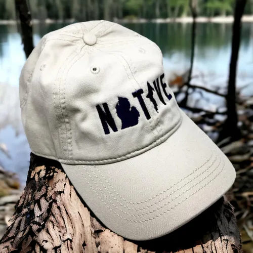 Vista 5 de Michigan Native - Gorra de béisbol de seis paneles sin estructurar para hombre, gorra de ajuste de gancho y bucle, talla única (piedra), Piedra