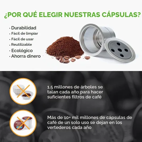 Vista 7 de Tazas K reutilizables de acero inoxidable compatibles con Keurig Supreme & Supreme Plus, cinco agujeros universales para Keurig reutilizable 1 Pack