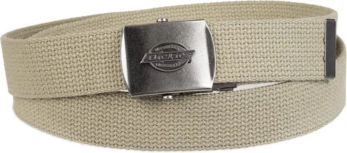 Vista 2 de Dickies Cinturón de tela de algodón para hombre con hebilla de logotipo militar