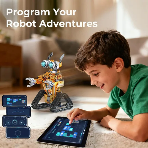 Vista 4 de Sillbird Kit de construcción de robot con control remoto, regalos STEM para niños de 8 a 12 años, juego robótico de codificación técnica