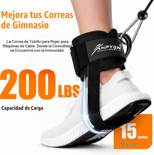 Vista 2 de Brazalete de tobillo para máquina de cable, brazaletes acolchados para patadas de máquina de cable, ejercicios de glúteos, extensiones de piernas