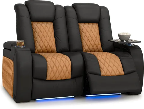 Vista 164 de Seatcraft Asiento de cine en casa Diamante Marrón Reclinable Individual