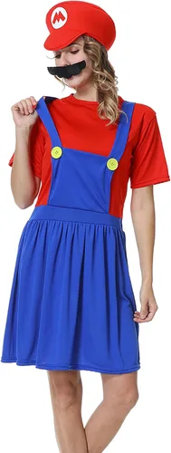 Vista 3 de ZHJIGD Disfraz de Super Brothers para cosplay, disfraz de Halloween, carnaval, unisex, para hombres, mujeres, adultos, niños, adolescentes