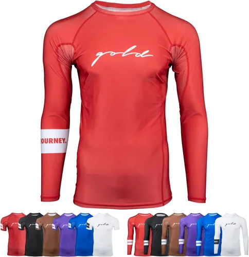 Vista 16 de Gold BJJ Fundation Rash Guard - Rashguard de Jiu Jitsu No-Gi y Gi Clasificado Negro (manga larga).