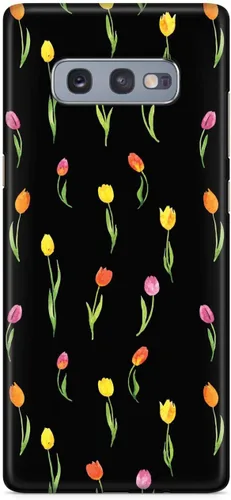 Vista 23 de Inspired Cases - Funda con textura 3D para iPhone Xs Max - Funda protectora de goma para Apple iPhone Xs Max - Patrón de tulipanes - Negro