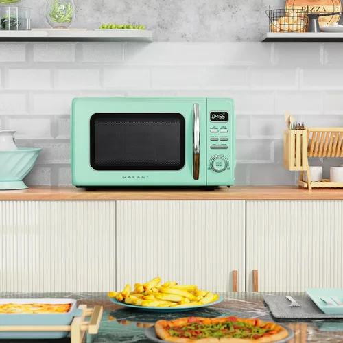 Vista 6 de Galanz - Horno microondas retro GLCMKZ09GNR09, funciones de cocción y recalentamiento automáticos, descongelación e inicio rápido, fácil limpieza