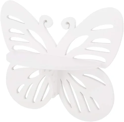 Vista 7 de Estante de la decoración del hogar, estante de la pared del estante del almacenamiento de la forma de la mariposa decoración del hogar