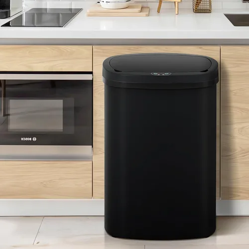 Vista 9 de Basurero de cocina con sensor de movimiento de 13 galones, cubo de basura con sensor automático de 50 L, cubo de basura inteligente con tapa