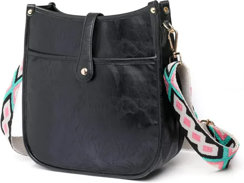Vista 2 de Qyoubi Bolso bandolera de cuero sintético para mujer, bolso de mano para mujer, bolso de mano de diseñador