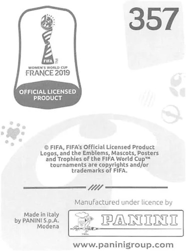 Vista 2 de 2019 Panini FIFA Women's World Cup France Album Stickers (Individual Sticker Only) Soccer #357 Jeannette Yango Cameroon 2 Inch by 2 1/2 Inch