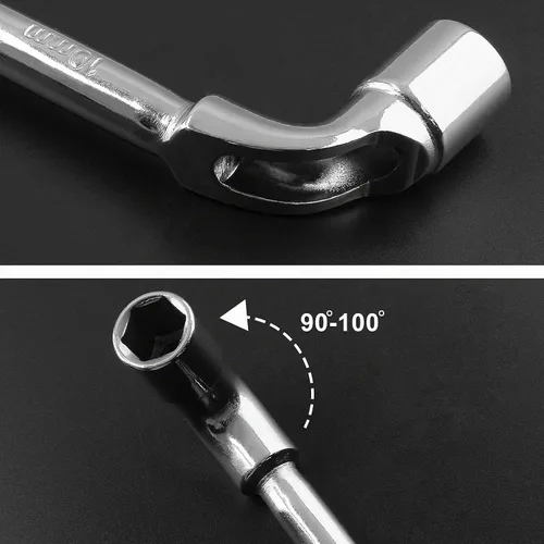 Vista 6 de Piutouyar 5 llaves hexagonales métricas en forma de L en forma de L, llave hexagonal de codo de doble cabeza para herramienta de reparación mecánica