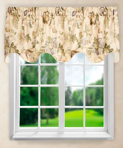 Vista 16 de Par de cortinas Brissac con cintas, de Ellis Curtain, 70 x 63", color rojo