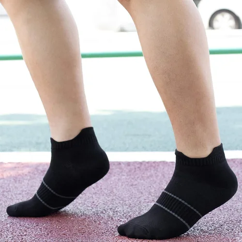 Vista 6 de Calcetines deportivos de algodón de secado rápido para hombre con control de olores y de corte bajo