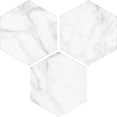 Vista 13 de Adhesivo de Azulejo para Salpicadero de 45 Hojas para Despegar y Pegar, 6" x 7" Hexágono Flor Art Deco Blanco Vintage Autoadhesivo Azulejo de Pared