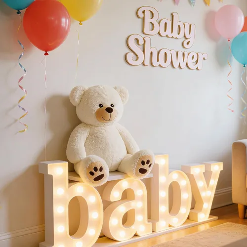 Vista 6 de LotFancy - Oso de peluche de 20.0 pulgadas, lindo oso de peluche con huellas, regalo para niños bebés pequeños en baby shower, cumpleaños Cute