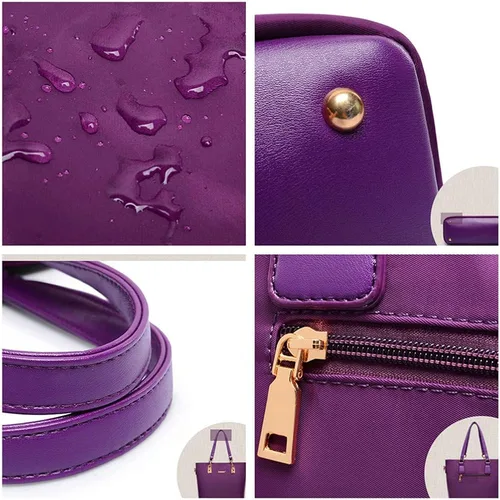 Vista 7 de AlwaySky Juego de 6 fundas de hombro de nailon para mujer con asa superior bolso de mano cartera