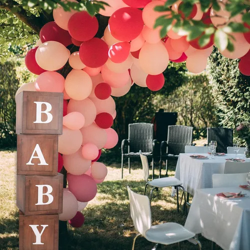 Vista 8 de CJT Cajas transparentes para bebé con letras para baby shower, decoraciones de baby shower, fiesta de cumpleaños, revelación de género, recuerdos