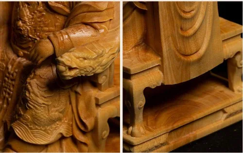 Vista 7 de Abstracción Escultura Mazu Estatuas Mar Dios Buddha Tallas Madera Sólida Decoración para el Hogar