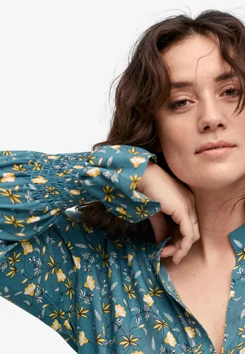Vista 4 de Ellos - Blusa con cuello de muesca floral para mujer