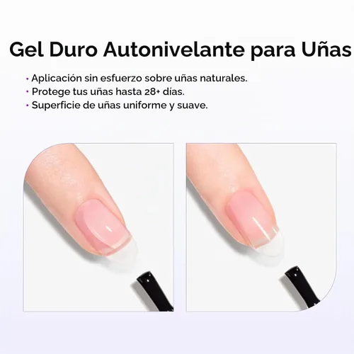 Vista 3 de Gel constructor transparente GELLEN para uñas, 3.4 fl oz UV/LED Soak Off Fortalecedor