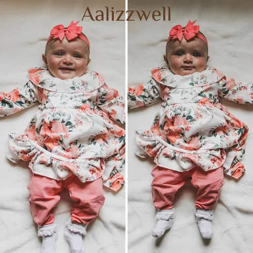 Vista 3 de Aalizzwell Conjunto de leggings de vestir para bebés y niñas