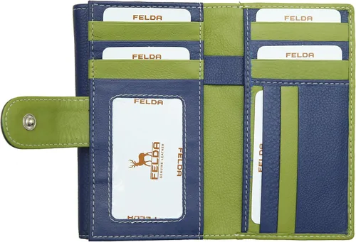 Vista 5 de Felda Cartera RFID para mujer de piel auténtica multisuave caja de regalo