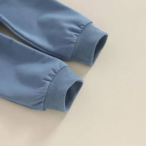Vista 6 de Conjunto de 2 piezas de sudadera de manga larga con cuello redondo y pantalones deportivos para bebé niño