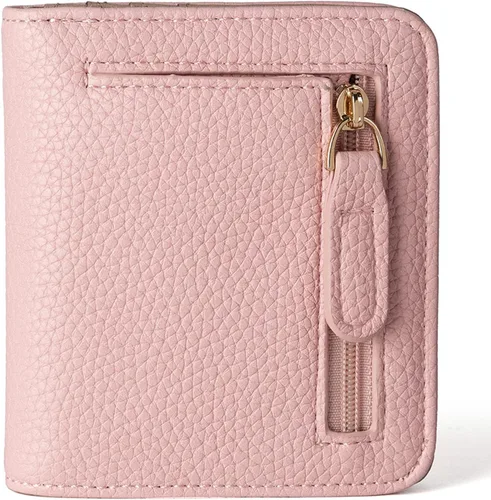 Vista 14 de Walle Rfid - Cartera pequeña y compacta con bolsillo plegable para mujer, minicarjetero de viaje con ventana de identificación, Cereza Negra, Lindo