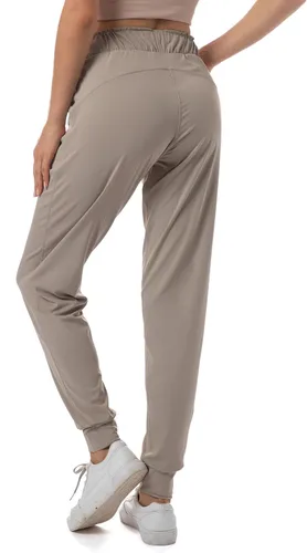 Vista 2 de Haowind - Pantalones deportivos para mujer con bolsillos y cintura elástica, cómodos pantalones de deportivos de descanso para deportes, gimnasio