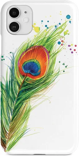 Vista 22 de Inspired Cases - Compatible con iPhone Xs Max - Funda protectora con textura 3D para Apple iPhone Xs Max - Plumas de pavo real acuarela