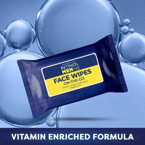 Vista 6 de LIVAURA Retinol - Toallitas húmedas para hombre envueltas individualmente, toallitas húmedas grandes para cara y cuerpo con agua micelar y vitaminas