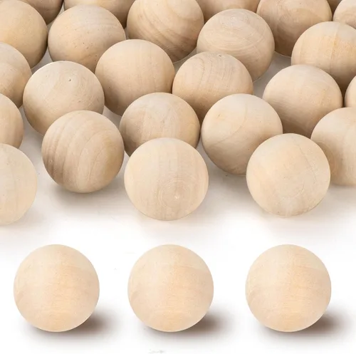 Vista 8 de Bolas de madera de 1/2 pulgada, 300 bolas de madera redondas sin terminar, bolas pequeñas de madera natural de 0.472 in para manualidades