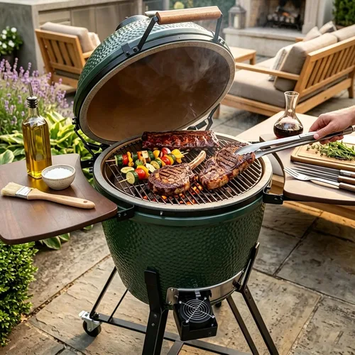 Vista 6 de DC12V BBQ Fire Starter Soplador de aire para huevo verde grande y Kamado