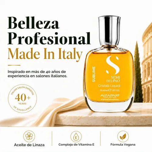 Vista 8 de ALFAPARF MILANO Semi di Lino Cristalli Liquidi Hair Oil - Heat Protectant