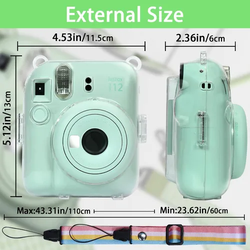 Vista 6 de Aenllosi - Funda para cámara Fujifilm Instax Mini 12, transparente