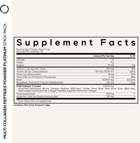 Vista 2 de Codeage Multi colágeno y biotina 10,000 mcg + vitamina C, B6 y D3, queratina, ácido hialurónico, niacina, 18 aminoácidos - Suplemento de paquetes