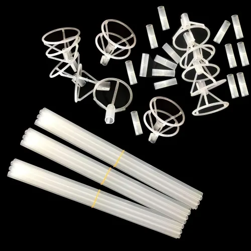 Vista 2 de Paquete de 20 palos para globos, 27 pulgadas de largo con base para centros de mesa y escritorio