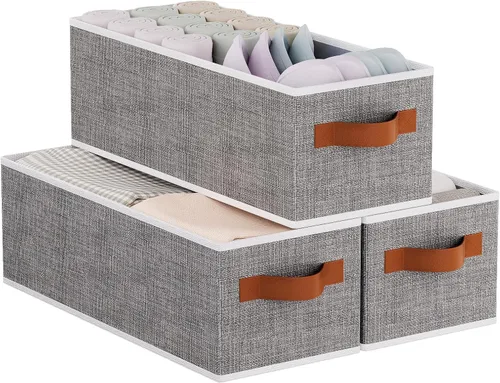 Vista 9 de Contenedor de almacenamiento con asas dobles, canasta beige, 15 x 6