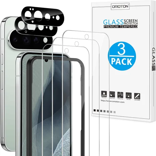 Vista 9 de OMOTON Paquete de 4 protectores de pantalla para Google Pixel 4 (5.7 pulgadas), vidrio templado, resistente a los arañazos, solo cubierta de área