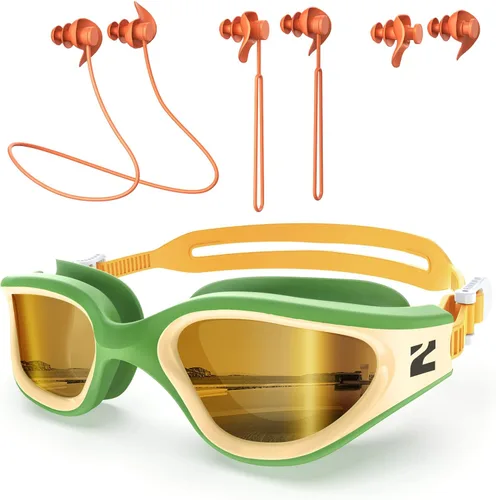 Vista 10 de ZIONOR G1 Lite - Gafas de natación polarizadas con 3 pares de tapones para los oídos, gafas de natación con protección UV antivaho para adultos